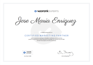 Acreditación como experto en posicionamiento SEO Woorank