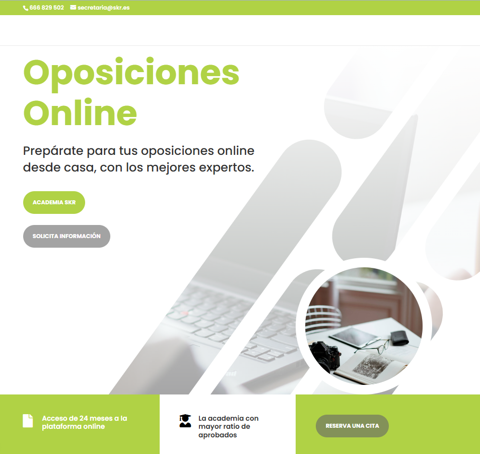 landing page comercial SKR